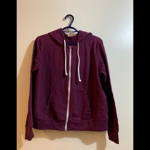 H&M Burgundy Zip Up Hoodie